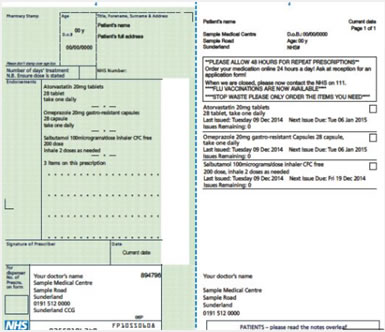 Sample prescription form