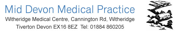 Mid Devon Medical Practice, Witheridge Medical Centre, Cannington Road, Witheridge EX16 8EZ